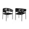 Armen Living Doris Outdoor Patio Dining Chair in Dark Eucalyptus Wood with Black Rope, PK2 LCDOSIBLK - alternate 1